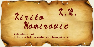Kirilo Momirović vizit kartica